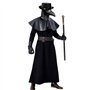 Lifreer Masque de médecin de la peste à long bec d'oiseau Steampunk Chapeau haut-de-forme Canne à main Accessoires de costume d'