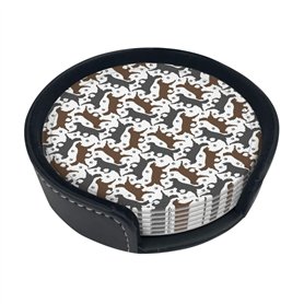 Trotting Lot de 6 dessous de verre à revêtement plat en polyuréthane pour boissons chaudes ou froides Motif empreintes de pattes