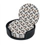 Trotting Lot de 6 dessous de verre à revêtement plat en polyuréthane pour boissons chaudes ou froides Motif empreintes de pattes
