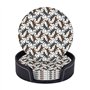 Trotting Lot de 6 dessous de verre à revêtement plat en polyuréthane pour boissons chaudes ou froides Motif empreintes de pattes