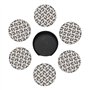 Trotting Lot de 6 dessous de verre à revêtement plat en polyuréthane pour boissons chaudes ou froides Motif empreintes de pattes