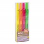 Apli 18932 – Lot de 4 surligneurs fluos rétractables à pointe biseautée - Feutres couleurs fluos