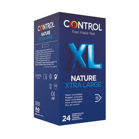 Control Préservatifs Nature XL. Boîte Pack économique 24 préservatifs lubrifiés. Ajustement parfait pour une relation sûre.