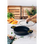 BRA Daily Pro | Faitout Haut en Aluminium Coulé, Revêtement Antiadhésif sans Pfoa, Tous Feux Dont Induction, 24 cm, Noir/Jaune