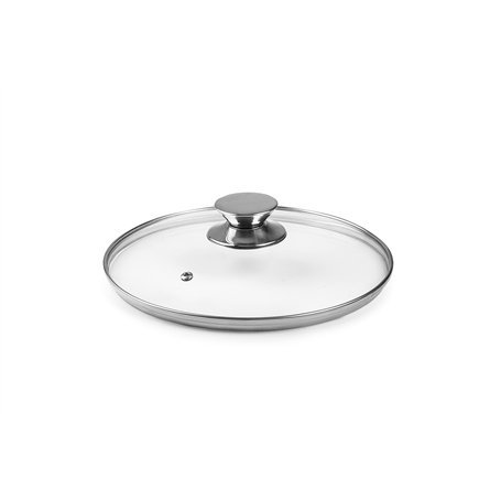 Ibili - 971624 - Couvercle en Verre Poignée en Acier Inoxydable 24 cm