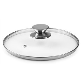 Ibili - 971632 - Couvercle en Verre Poignée en Acier Inoxydable 32 cm