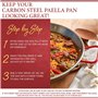 La Ideal Poêle à paella en acier poli, argenté/rouge, 20 cm
