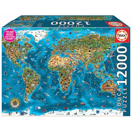 Educa - Puzzle de 12000 pièces pour Adultes | XXL Puzzles. Merveilles du Monde. Recommandé à partir de 14 Ans(19057)