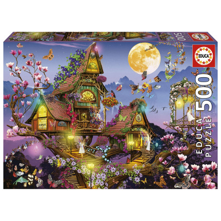 Educa - Maison de Fée | 500 pièces Puzzle. Mesure : 48 x 34 cm. terminé. À partir de 11 Ans (19554)