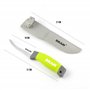 Bikain - Couteau de Montage Multi-usages 21cm - Lame 10cm en Acier Inoxydable - Manche caoutchouté - Livré avec étui en Cuir Ble