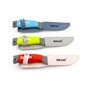 Bikain - Couteau de Montage Multi-usages 21cm - Lame 10cm en Acier Inoxydable - Manche caoutchouté - Livré avec étui en Cuir Ble