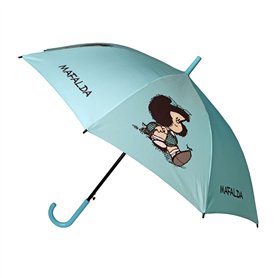 Grafoplás Parapluie Mafalda Curiosa | Ouverture automatique | Coupe-vent | Léger et résistant | 85 cm de long et 102 cm de diamè