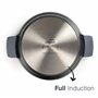 LACOR 25436 Paella Pan with Silicone Handles, Cast Aluminium, Black