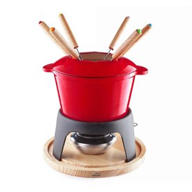 Lacor - 71711 - Service à fondue en fer forgé émaillé