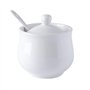 YOLIFE Sucrier en céramique blanche avec couvercle et cuillère pour assaisonnement de cuisine 230 ml