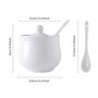 YOLIFE Sucrier en céramique blanche avec couvercle et cuillère pour assaisonnement de cuisine 230 ml