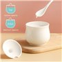 YOLIFE Sucrier en céramique blanche avec couvercle et cuillère pour assaisonnement de cuisine 230 ml
