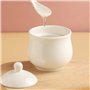 YOLIFE Sucrier en céramique blanche avec couvercle et cuillère pour assaisonnement de cuisine 230 ml