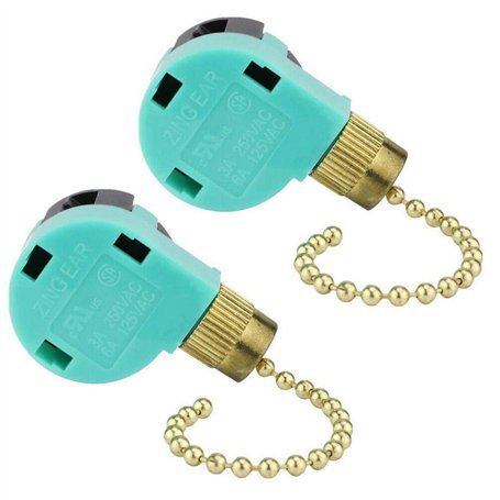 Lot de 2 interrupteurs de ventilateur de plafond de remplacement ZE-268S6 3 vitesses 4 fils