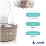 Jané Stérilisateur pour micro-ondes, avec panier pour tétines et petits accessoires, capacité 6 biberons