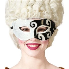 BigBuy Carnival Masque pour les yeux Blanc/Noir