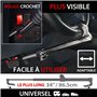 KRASER KR837 Canne Antivol Voiture Volant Pedale Haute Sécurité, Crochet Télescopique Plus Extensible, Bloque Volant Efficace et
