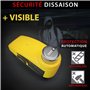 KRASER KR7Y Antivol Moto Bloque Disque Alarme USB Rechargeable, 110dB Capteurs de Mouvement, Étanche Résistant Visible avec Acce