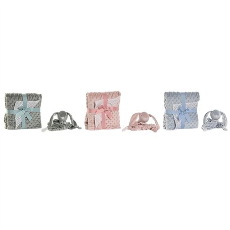 Home ESPRIT Ensemble Cadeau bébé Bleu Vert Rose Polyester (3 unités)
