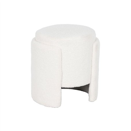 Home ESPRIT Repose-pieds blanc polyester bois MDF Scandi 40 x 40 x 43 cm