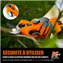 Kebtek Sécateur électrique Sans Fil Léger avec 2 Batteries- Diamètre de Coupe de 25 mm - Moteur Brushless 16.8V - Sécateur à b