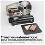 Elma Trancheuse électrique Premium CFD220 XL avec 2 lames | Ø 220 mm | 150W, 31 x 25 x 41 cm | Lames amovibles en acier inoxydab