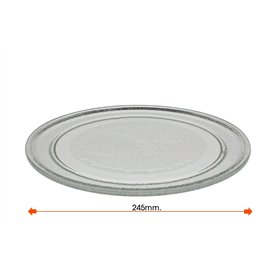 Plateau universel pour micro-ondes Ø 245 mm | Ancre lisse | Plateau en verre