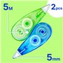 Campus Lot de 2 rubans correcteurs blancs recyclables pour stylos à séchage instantané 5 mm x 5 m