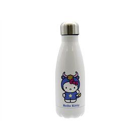 CYPBRANDS CyP Brands-Hello Kitty Sanrio Bouteille d'eau Bidon Gourde Horoscope Taureau 550 ml Blanc Produit officiel