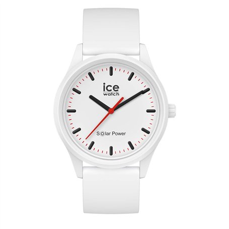 ICE-WATCH - Ice Solar Power Polar - Montre Blanche Mixte avec Bracelet en Silicone - 017761 (Medium)