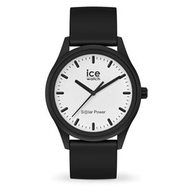 Ice-Watch - Ice Solar Power Moon - Montre Noire Mixte avec Bracelet en Silicone - 017763 (Medium)