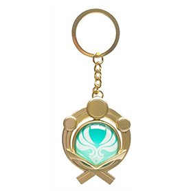 Genshin Porte-clés lumineux en forme de clé Inazuma Anémo Porte-clés doré Figurine de jeu Porte-clés Pendentif Personnage Genshi