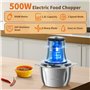 Aigostar Flor - Hachoir électrique avec bol en acier inoxydable de 1.8L et 4 lames en acier inoxydable, Hachoir à Viande de 500W