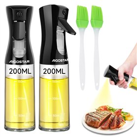Aigostar 2 pièces de pulvérisateur d'huile en verre