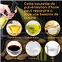 Aigostar 2 pièces de pulvérisateur d'huile en verre, 200 ml pulvérisateur d'huile de cuisine, avec 2 accessoires de pinceau en s