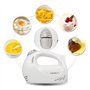 Aigostar USMixer 30HLY - Mixeur batteur électrique 5 vitesses et fonction turbo, 2 fouets et 2 crochets de pétrissage, 200W