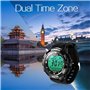 BANGLIN 10 ATM Lumineux Imperméable Plongée sous-Marine Eau Montre avec Chronomètre et Fonctions d'alarme, Soutien Double Fuseau