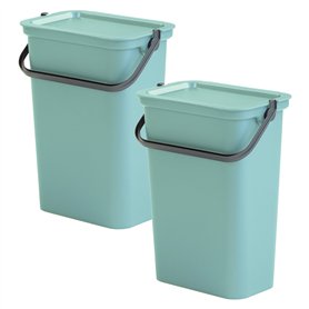 Tontarelli - Set de 2 poubelles MODA 10L sauge avec anse