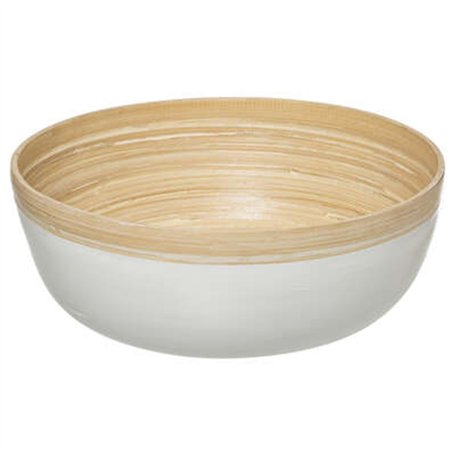 Well Home Saladier en bois de bambou Blanc Ø30 x 12 cm