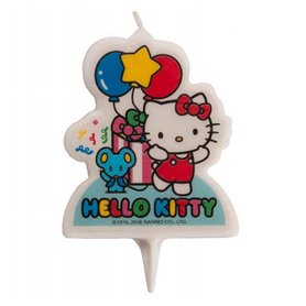 Dekora - Bougies d'Anniversaire Originales | Bougie d'Anniversaire en 2D de Hello Kitty pour Gâteaux d'Enfants - 7 cm