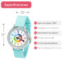 Kiddus Montre Bracelet Éducative pour Enfants, Fille, garçon. Time Teacher Analogique avec Exercices. Facile d’Apprendre à Lire 