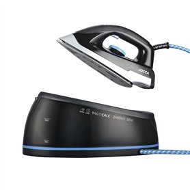 Jocca Centrale Vapeur 2400W Reservoir 2L Semelle Ceramique Repassage Vertical et Horizontal Noir et Bleu