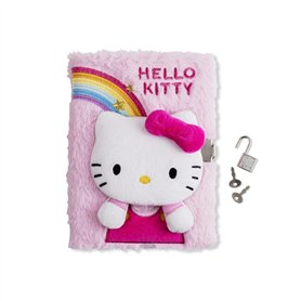 Hello Kitty Girls Journal intime 3D avec cadenas A5 ligné en peluche pour l'école
