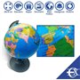 EUROXANTY Globe terrestre Globe Carte du monde Carte en espagnol Rotation Étudier la géographie Décoration de bureau Diamètre 18