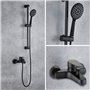 Colonne de Douche pour Robinet de Baignoire avec Douchette à Main finition en acier inoxydable sus304 noir mat Mitigeur de Douch